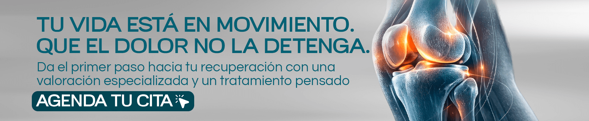 Tu vida está en movimiento. Que el dolor no la detenga. Agenda tu cita